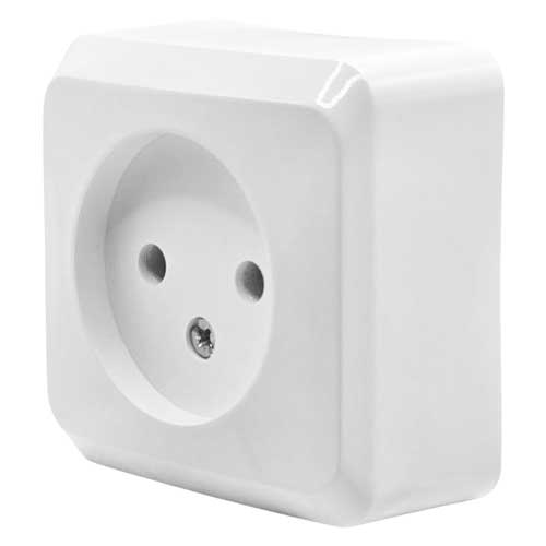 Розетка Systeme Electric Этюд без заземления наружная белая PA16-001B Розетка Systeme Electric Этюд без заземления наружная белая PA16-001B