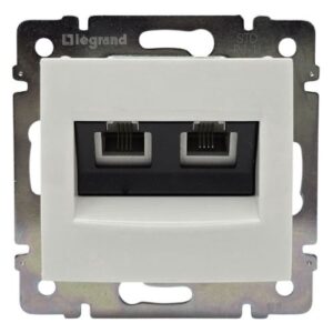 Розетка телефонная Legrand Valena двойная RJ11+RJ11 механизм белый 774439