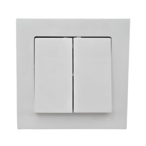 Выключатель Systeme Electric AtlasDesign 2-клавишный в сборе с рамкой белый ATN000152