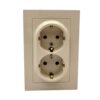 Розетка Systeme Electric AtlasDesign двойная с заземлением в сборе с рамкой бежевый ATN000224