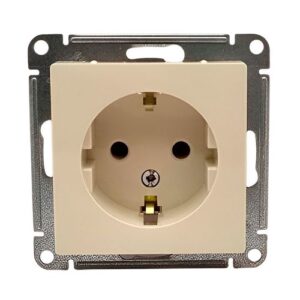 Розетка Systeme Electric AtlasDesign с заземлением 16А механизм бежевый ATN000243