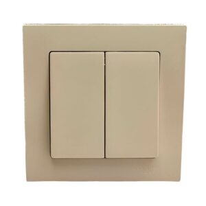 Выключатель Systeme Electric AtlasDesign 2-клавишный в сборе с рамкой бежевый ATN000252