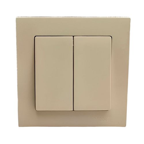 Выключатель Systeme Electric AtlasDesign 2-клавишный в сборе с рамкой бежевый ATN000252 Выключатель Systeme Electric AtlasDesign 2-клавишный в сборе с рамкой бежевый ATN000252