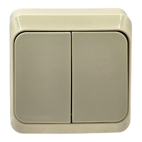 Выключатель Systeme Electric Этюд двухклавишный наружный кремовый BA10-002K Выключатель Systeme Electric Этюд двухклавишный наружный кремовый BA10-002K