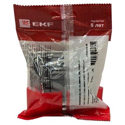 Выключатель двухклавишный EKF Basic Минск белый в сборе ERV10-023-10 Выключатель двухклавишный EKF Basic Минск белый в сборе ERV10-023-10