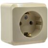 Розетка Systeme Electric Этюд с заземлением наружная кремовая PA16-003K