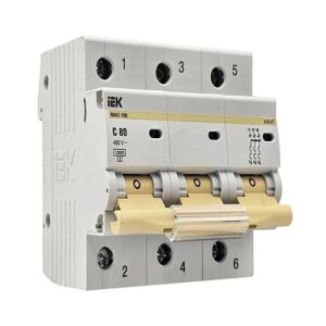 Автоматический выключатель IEK KARAT ВА47-100 3P 80A тип С 10 кА