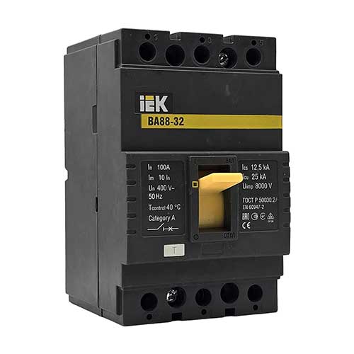 Автоматический трехполюсный выключатель IEK ВА88-32 100А 25kA Автоматический трехполюсный выключатель IEK ВА88-32 100А 25kA