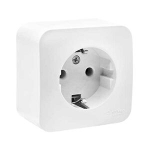 Розетка Systeme Electric Blanca с заземлением наружная белая BLNRA010111