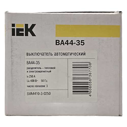 Автоматический трехполюсный выключатель IEK ВА44-35 250А 25kA Автоматический трехполюсный выключатель IEK ВА44-35 250А 25kA