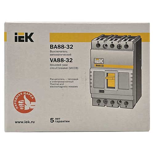 Автоматический трехполюсный выключатель IEK ВА88-32 100А 25kA Автоматический трехполюсный выключатель IEK ВА88-32 100А 25kA