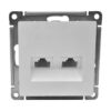 Розетка Systeme Electric AtlasDesign двойная компьютерная RJ45+RJ45 категории 5e механизм белый ATN000185