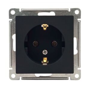Розетка Systeme Electric AtlasDesign с заземлением 16А механизм карбон ATN001043