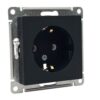 Розетка Systeme Electric AtlasDesign с заземлением 16А механизм карбон ATN001043