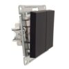 Выключатель Systeme Electric AtlasDesign 2-клавишный механизм карбон ATN001051