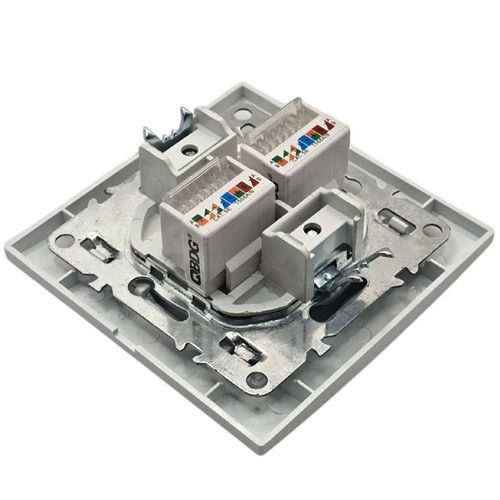 Розетка компьютерная RJ45 EKF Basic Минск двухместная категория 5E белая в сборе с рамкой ERK02-035-10 Розетка компьютерная RJ45 EKF Basic Минск двухместная категория 5E белая в сборе с рамкой ERK02-035-10