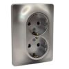 Розетка Systeme Electric Glossa двойная с заземлением алюминий GSL000324