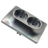 Розетка Systeme Electric Glossa двойная с заземлением алюминий GSL000324