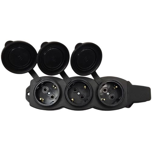 Розетка EKF Марс трехместная с защитными крышками каучуковая 230В 16А IP44 RPS-015-16-230-44 Розетка EKF Марс трехместная с защитными крышками каучуковая 230В 16А IP44 RPS-015-16-230-44