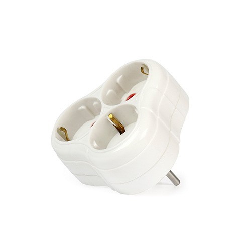 Тройник Smartbuy 3х2Р+Т 16А 250B с заземлением треугольный Тройник Smartbuy 3х2Р+Т 16А 250B с заземлением треугольный