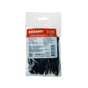 Хомут монтажный Rexant 100x2,5 мм чёрный 100 штук
