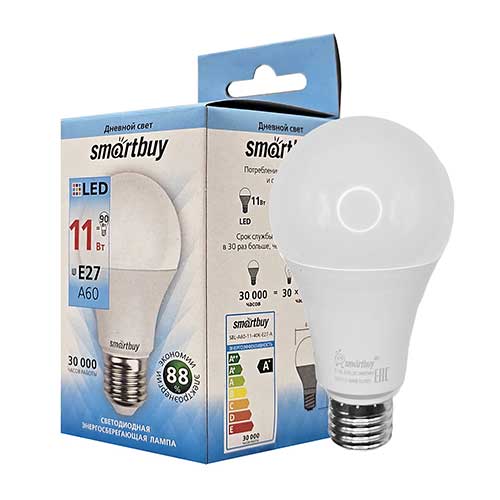 Светодиодная лампа Smartbuy груша E27 11W 4000К 230V Светодиодная лампа Smartbuy груша E27 11W 4000К 230V