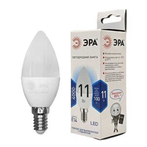 Лампа светодиодная ЭРА Standart свеча E14 11W 4000K 220V