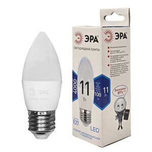 Лампа светодиодная ЭРА Standart свеча E27 11W 4000K 220V