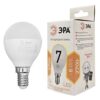 Светодиодная лампа ЭРА Standart шар E14 7W 2700K 220V