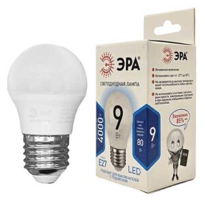 Лампа светодиодная ЭРА Standart шар E27 9W 4000K 220V