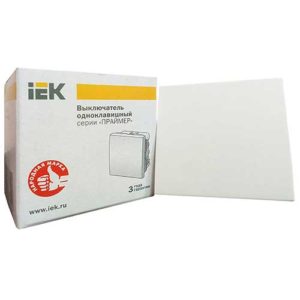 Выключатель IEK ПРАЙМЕР для кабель-канала одноклавишный белый