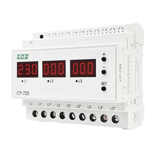Реле напряжения трехфазное Евроавтоматика F&F CP-723 3Ф 63A 100-450 AC 6P Реле напряжения трехфазное Евроавтоматика F&F CP-723 3Ф 63A 100-450 AC 6P