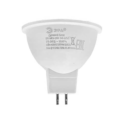 Светодиодная лампа ЭРА Standart MR16 GU5.3 10W 4000K 220V Светодиодная лампа ЭРА Standart MR16 GU5.3 10W 4000K 220V