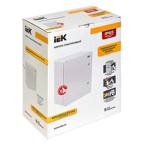Щит пластиковый накладной IEK ЩМПп IP65 400x300x170 Щит пластиковый накладной IEK ЩМПп IP65 400x300x170