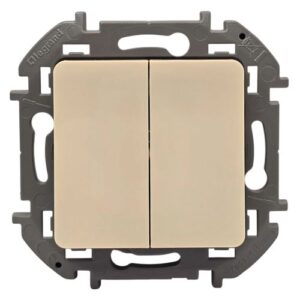 Выключатель Legrand Inspiria 2-клавишный механизм бежевый 673621