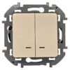Выключатель Legrand Inspiria 2-клавишный с подсветкой механизм бежевый 673631