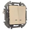 Выключатель Legrand Inspiria 2-клавишный с подсветкой механизм бежевый 673631