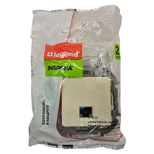 Розетка Legrand Inspiria компьютерная 1xRJ45 категории 6 UTP механизм бежевый 673831 Розетка Legrand Inspiria компьютерная 1xRJ45 категории 6 UTP механизм бежевый 673831