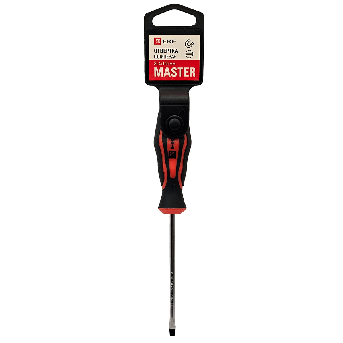 Отвертка шлицевая SL4 100 мм Master EKF Basic Отвертка шлицевая SL4 100 мм Master EKF Basic