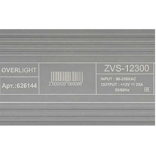Блок питания герметичный Overlight ZVS-300 SLIM 12V 300W 25А IP67 металлический тонкий корпус Блок питания герметичный Overlight ZVS-300 SLIM 12V 300W 25А IP67 металлический тонкий корпус