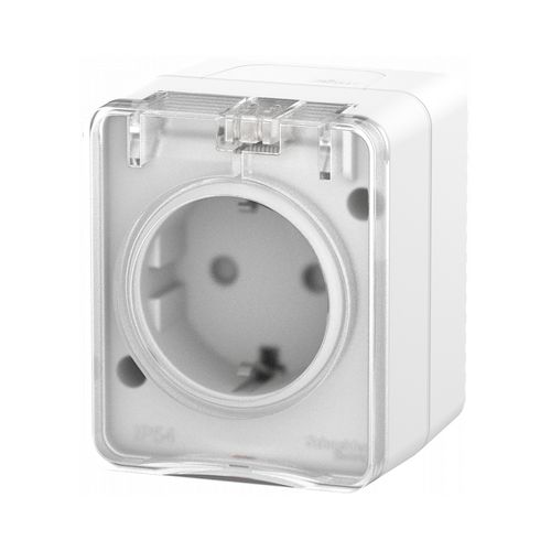 Розетка Schneider AtlasDesign Profi 54 с заземлением и шторками белая Розетка Schneider AtlasDesign Profi 54 с заземлением и шторками белая