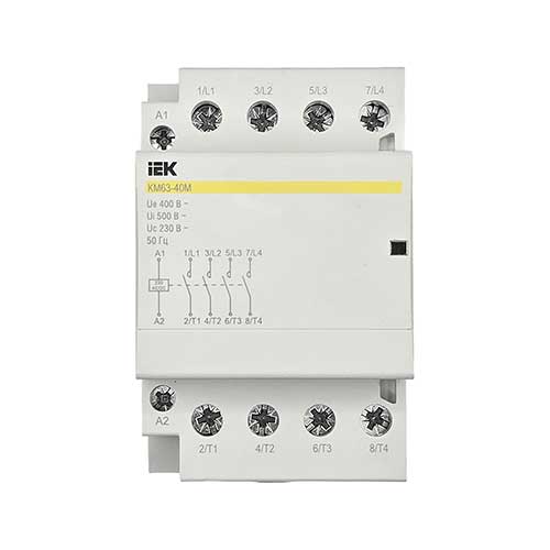 Контактор модульный IEK КМ 63А 4НО 230В 50Гц Контактор модульный IEK КМ 63А 4НО 230В 50Гц