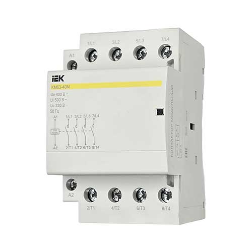 Контактор модульный IEK КМ 63А 4НО 230В 50Гц Контактор модульный IEK КМ 63А 4НО 230В 50Гц