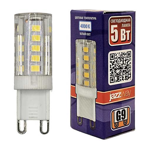 Лампа светодиодная JazzWay капсула G9 5W 4000К 220V Лампа светодиодная JazzWay капсула G9 5W 4000К 220V