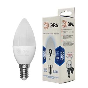Лампа светодиодная ЭРА Standart свеча E14 9W 4000K 220V