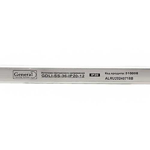 Блок питания негерметичный General 12V 36W 3A IP20 ультратонкий металлический корпус Блок питания негерметичный General 12V 36W 3A IP20 ультратонкий металлический корпус