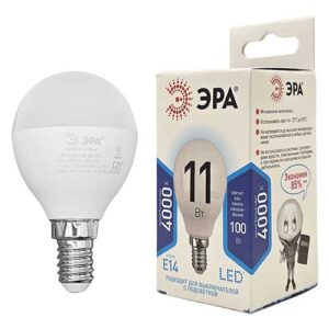 Лампа светодиодная ЭРА Standart шар E14 11W 4000K 220V