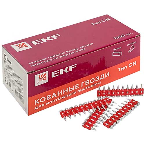 Гвозди EKF Expert кованные для монтажного пистолета 19 мм Гвозди EKF Expert кованные для монтажного пистолета 19 мм