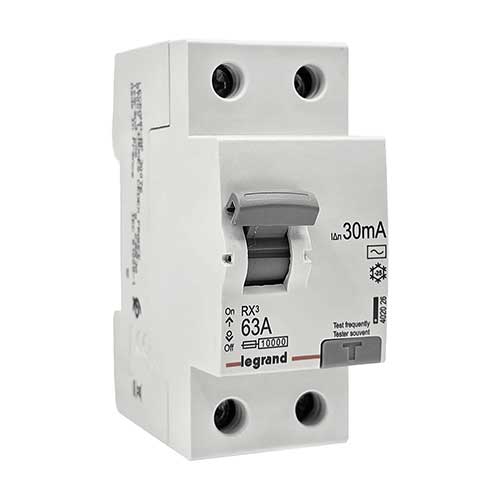 Выключатель дифференциальный (УЗО) Legrand RX3 2P 63A 30mA тип AC Выключатель дифференциальный (УЗО) Legrand RX3 2P 63A 30mA тип AC