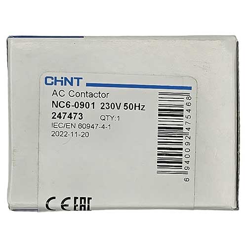 Миниконтактор CHINT NC6-0901 9А 1НЗ 230В AC Миниконтактор CHINT NC6-0901 9А 1НЗ 230В AC